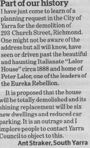 2016 06 16 The Age, Letter to the Editor