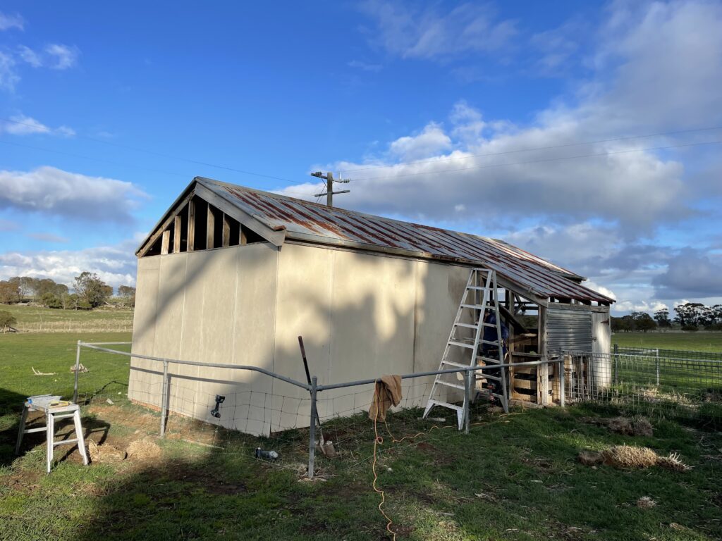 Repair and recladding of the Mooramong Killing Shed
